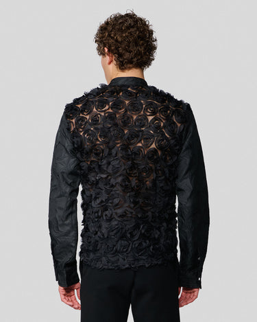Solomon Black 3-D Rosette Couture Shirt Jacket