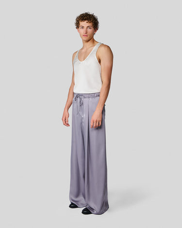 Egon Silver Satin Wide Leg Pant