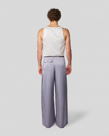 Egon Silver Satin Wide Leg Pant