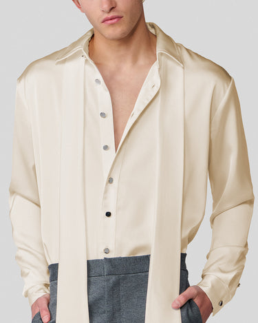 Ricardo Butter Satin Shirt/Scarf