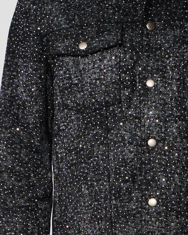 Dimitry Charcoal Crystal Stud Trucker Jacket