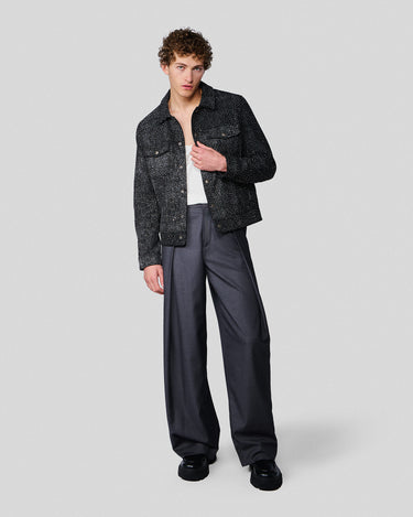 Dimitry Charcoal Crystal Stud Trucker Jacket