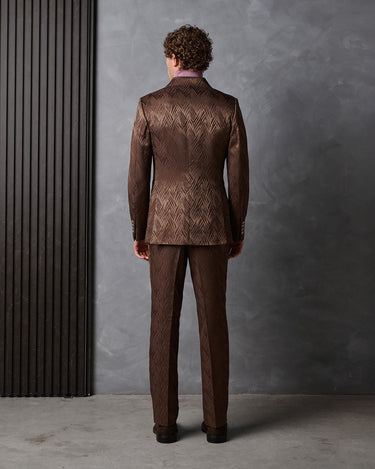 AVERY CHOCOLATE JACQUARD SUIT - MADE TO ORDER