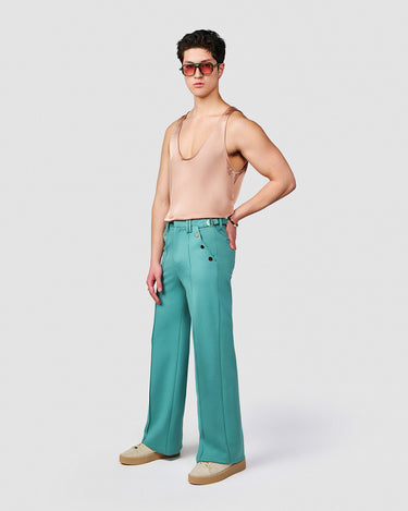 ASHER AQUA DOUBLE KNIT TROUSER