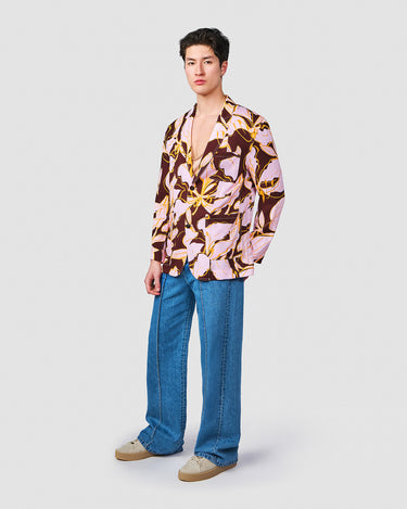 BODHI CHOCOLATE/LILAC TROPICAL PRINT JACKET