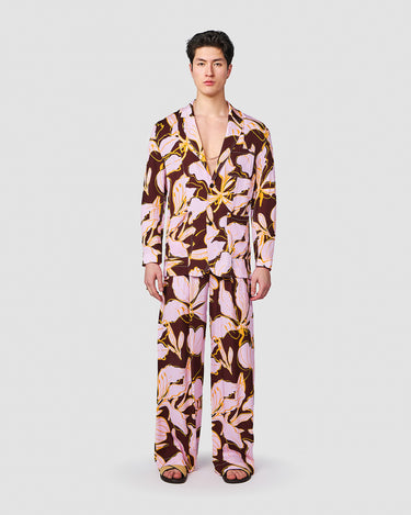 BODHI CHOCOLATE/LILAC TROPICAL PRINT JACKET
