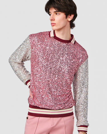 BANKS BLUSH/PLATINUM SEQUIN SWEATER