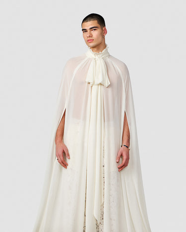 Oscar Ivory Chiffon Kaftan