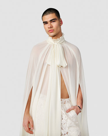 Oscar Ivory Chiffon Kaftan