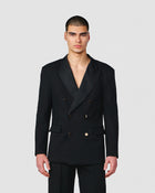 ELIAS BLACK DOUBLE KNIT TUXEDO BLAZER