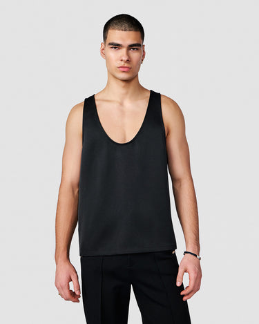 CALLUM BLACK SATIN LOW CUT TANK