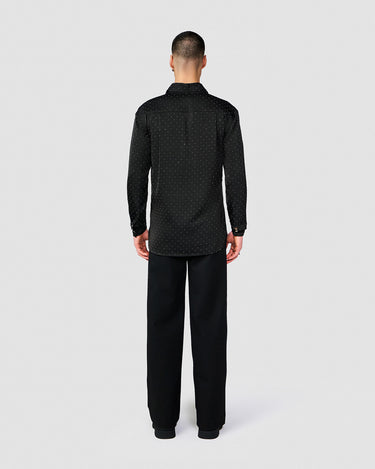 DION BLACK CRYSTAL DOT WRAP SHIRT