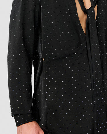 DION BLACK CRYSTAL DOT WRAP SHIRT