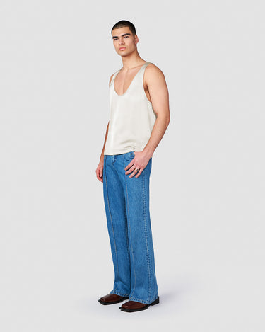 CALLUM IVORY SATIN LOW CUT TANK