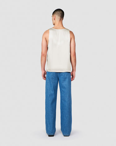 CALLUM IVORY SATIN LOW CUT TANK