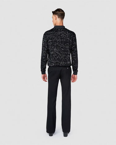 Neptune Black Sequin Polo Sweater