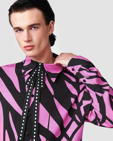 Maverick Ribbon Tie Neck Shirt