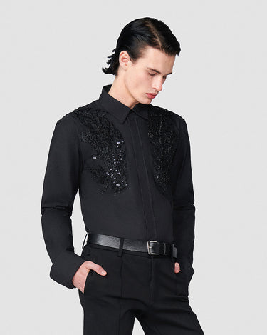 Nyx Black Beaded Couture Shirt