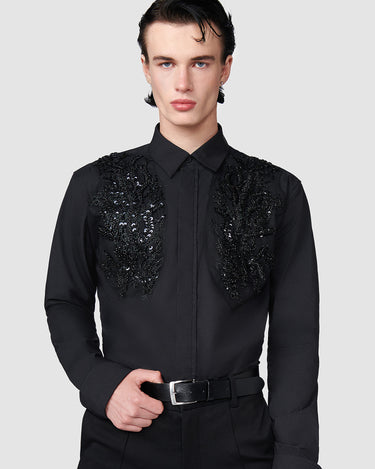 Nyx Black Beaded Couture Shirt
