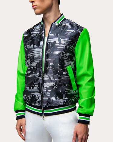 Floral Brocade Varsity Bomber