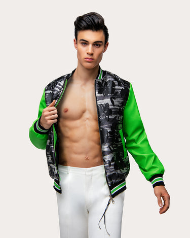 Floral Brocade Varsity Bomber