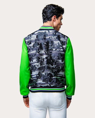 Floral Brocade Varsity Bomber