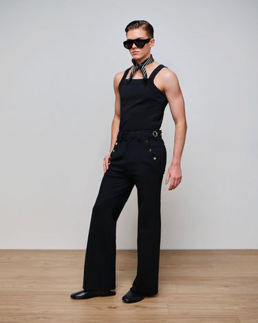 Asher Black Ponte Boot Cut Trouser
