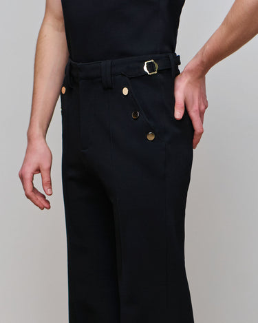 Asher Black Ponte Boot Cut Trouser