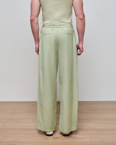 Heath Sage Wide Leg  Belted Trouser