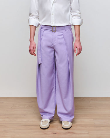 Heath Lilac Wide Leg Belted Trouser