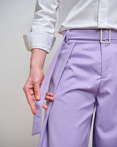 Heath Lilac Wide Leg Belted Trouser