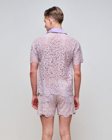 Ezra Lilac Lace Shirt