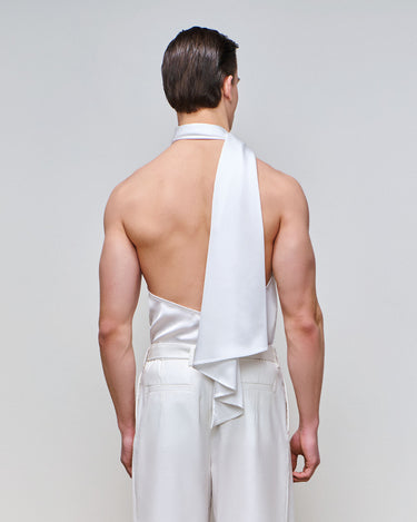 Joie Off White One Shoulder Scarf Top