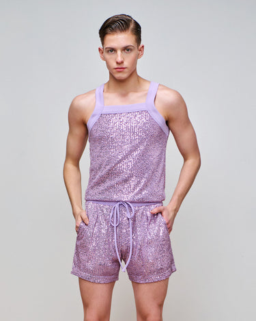 Tyler Lilac Sequin Short