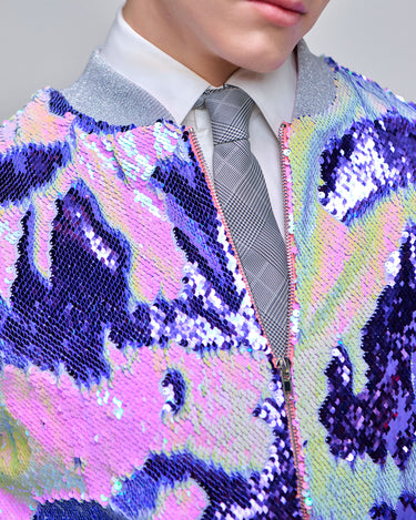 Atlantis Lilac Sequin Bomber Jacket-Collector's Edition