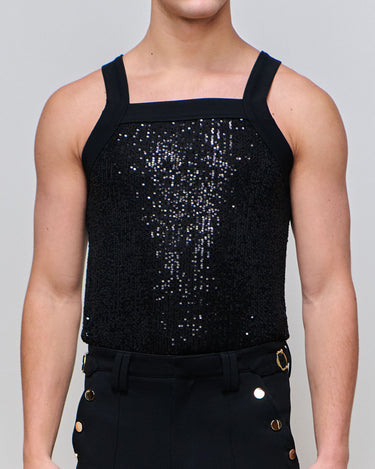 Dominic Black Sequin Tank
