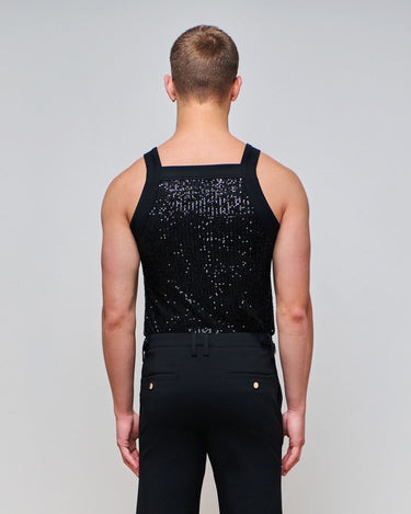 Dominic Black Sequin Tank