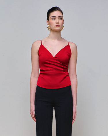 Olympia Crimson Satin Camisole