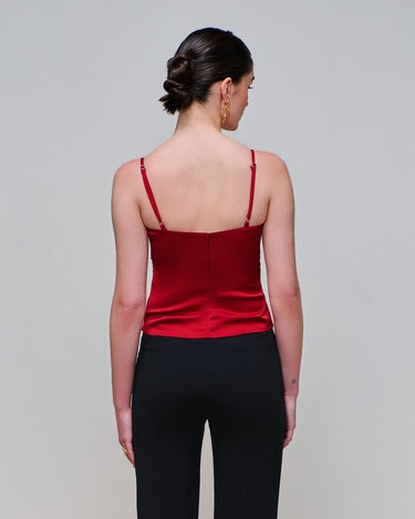 Olympia Crimson Satin Camisole