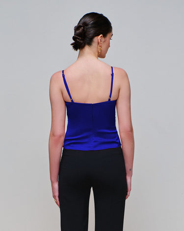 Olympia Cobalt Satin Camisole