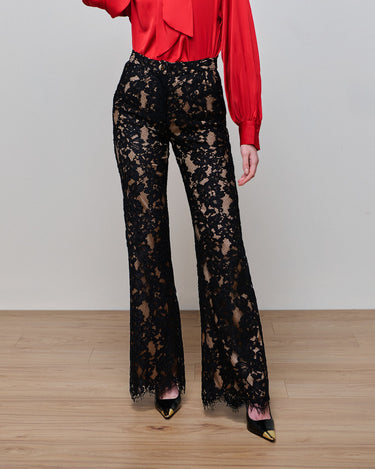 Zoe Black/Nude Lace Wide Leg Trouser