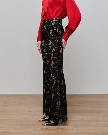 Zoe Black/Nude Lace Wide Leg Trouser