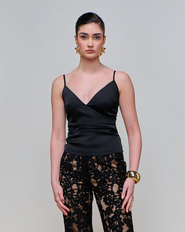Olympia Black Satin Camisole