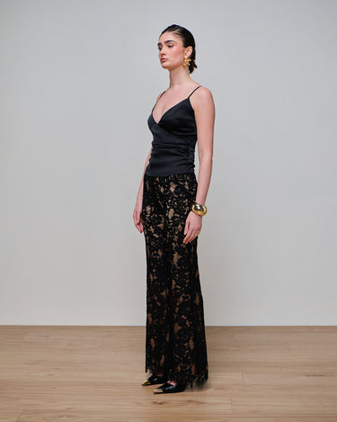 Olympia Black Satin Camisole