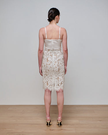 Margo Ivory Lace Pencil Skirt