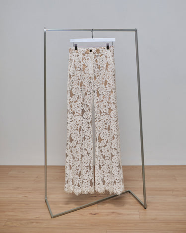 Zoe Ivory Lace Wide Leg Trouser