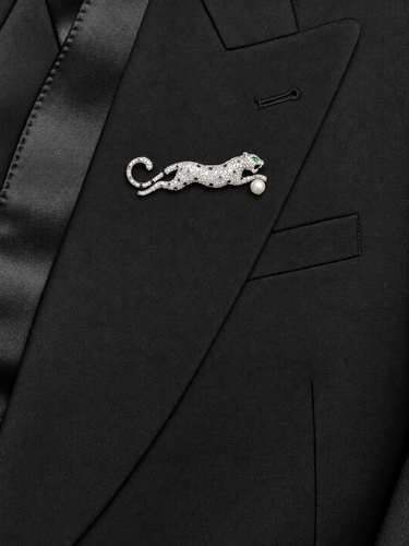 Silver & Crystal Cheetah Brooch