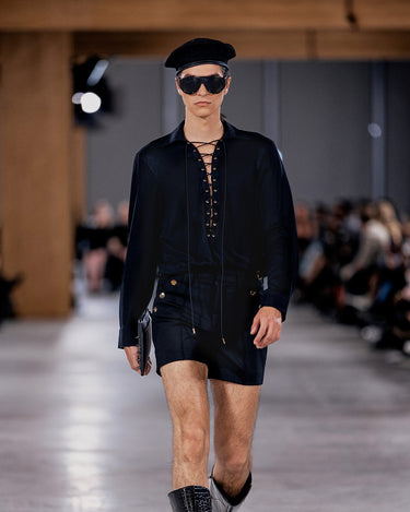 Ryker Black Lace Up Shirt